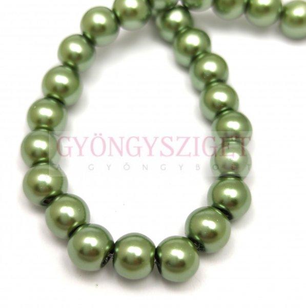 Tekla golyó gyöngy - Metallic Light Green - 6mm (szálon - kb. 145 db/szál)