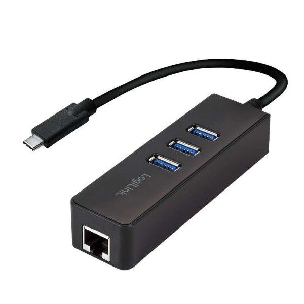 Logilink USB 3.2 Gen 1x1 USB-C  3-port hub, Gigabit Ethernet-csatornával