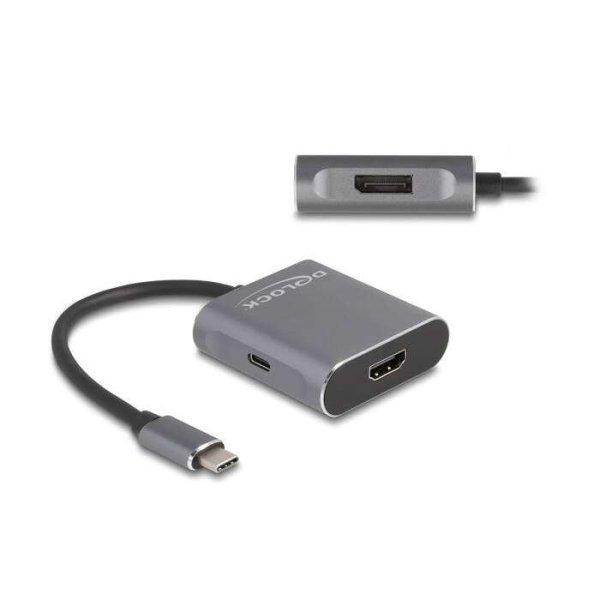 Delock USB-C  elosztó - 1 x HDMI + 1 x DisplayPort MST USB-C  (87867) (D87867)
