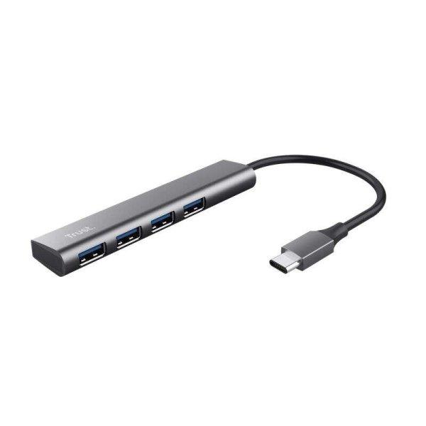 Trust Halyx USB-C csatlakozós, 4 Portos USB-A 3.2 Gen1 Hub szürke (24948)
(trust24948)