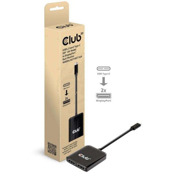 CLUB3D CSV-1555 video átalakító kábel 1,5 M USB C-típus 2 x DisplayPort
Fekete (CSV-1555)