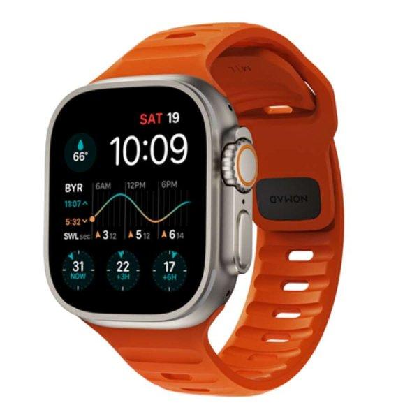 Nomad Sport Strap M/L Apple Watch Szilikon szíj 49/45/44/42 mm - Narancssárga
(NM00736685)