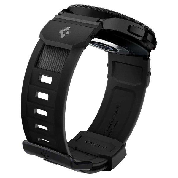 Spigen Rugged Samsung Galaxy Watch Szilikon szíj 20 mm - Fekete (AMP04031)