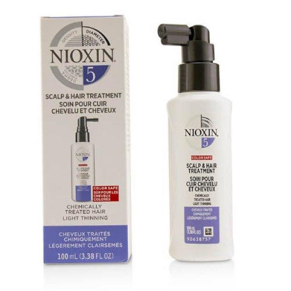 Nioxin Öblítést nem igénylő ápolás
normál és vastag természetes és festett, enyhén
ritkuló hajra System 5 (Scalp & Hair Treatment) 100 ml