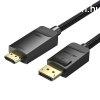 Vention DisplayPort/M -> HDMI (4K,szvet,fekete), 5m, kb