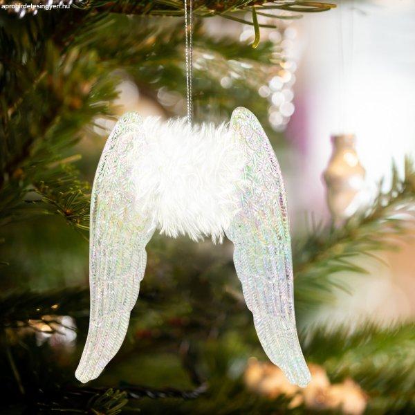 Karácsonyi dísz - irizáló, akril angyalszárnyak - 15 x 12,5 x 1,5 cm