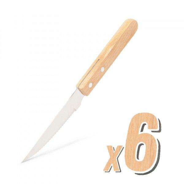Grill kés - 6 db - fa nyéllel