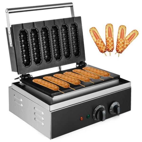 Gofrisütő, corn dog sütő, waffel sütő gép  130 x 30 mm  50-300 °C 0-5
perc