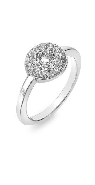Hot Diamonds Csillogó ezüst gyűrű gyémánttal
és topázzal Forever DR245 55 mm