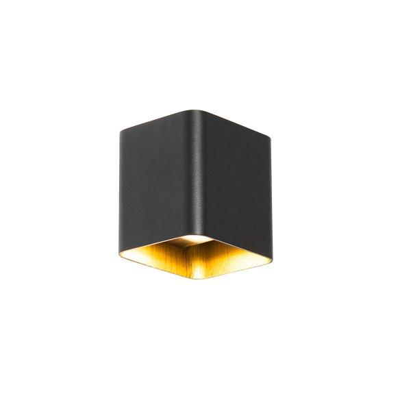 Modern fali lámpa fekete, LED IP54 négyzet - Evi