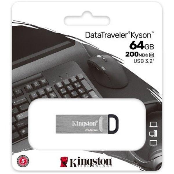 Kingston 64GB DataTraveler Kyson USB 3.2 Gen 1 pendrive fém
