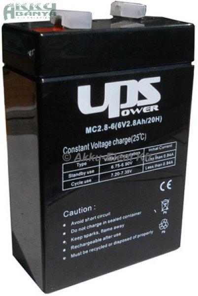 UPS POWER 6V 2,8Ah akkumulátor MC2,8-6