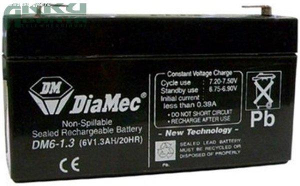 DIAMEC 6V 1,3Ah akkumulátor DM6-1.3