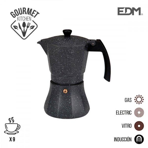Kotyogós Kávéfőző EDM Fekete Alumínium 9 Csészék Indukció