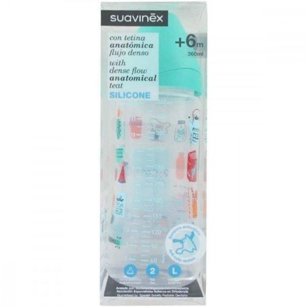 Anti-colic (buborékmentes)cumisüveg Suavinex + 6 Hónapos kor (360 ml)