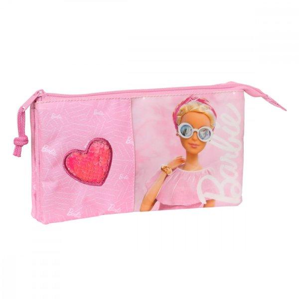 Hármas tolltartó Barbie Girl Rózsaszín 22 x 12 x 3 cm