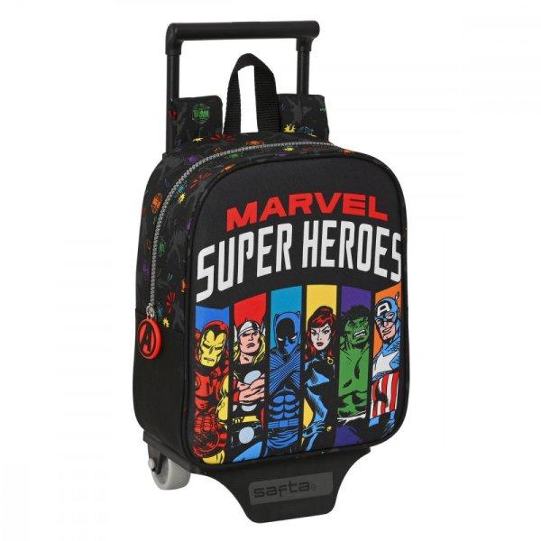 Iskolatáska Kerekekkel The Avengers Super heroes Fekete (22 x 27 x 10 cm)