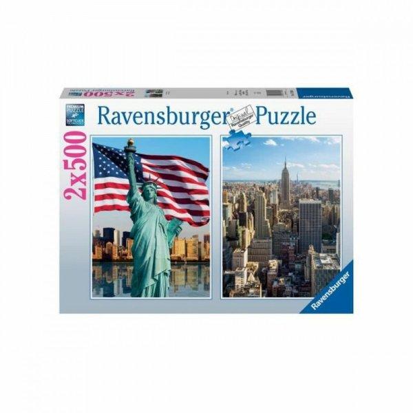 Puzzle Ravensburger Skyscraper & Liberty 2 x 500 Darabok
