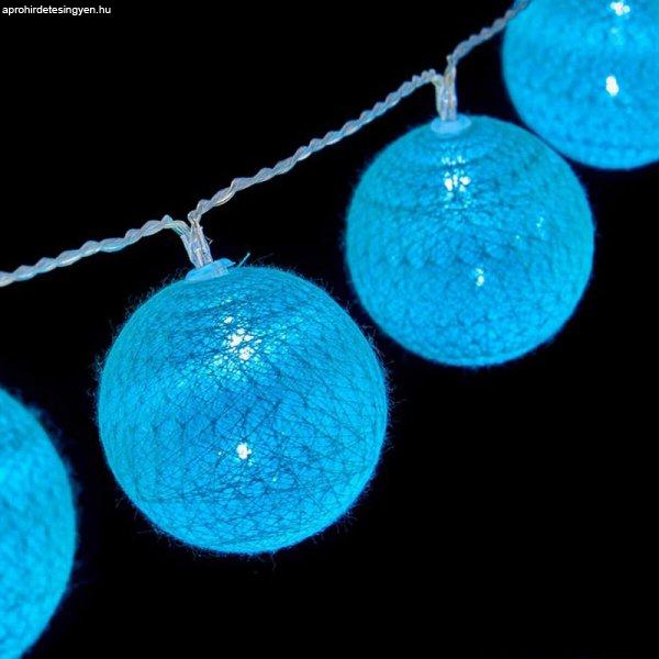LED-es labda fűzér Ø 6 cm 2 m Türkizkék