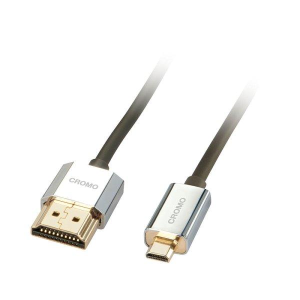 HDMI–Micro HDMI Kábel LINDY 41682 2 m Ezüst színű Fekete