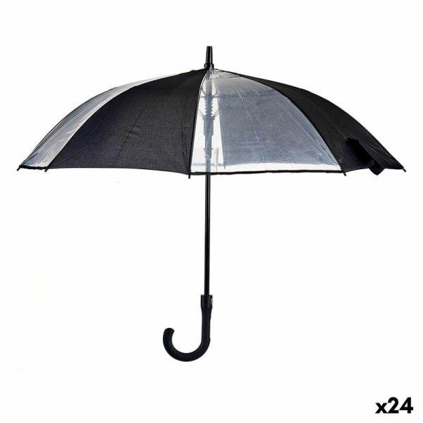 Esernyő Fekete Átlátszó Fém Szövet 96 x 96 x 84,5 cm (24 egység)