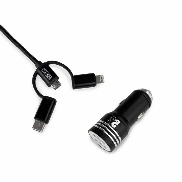 Univerzális USB autós töltő + USB Kábel C Subblim SUB-CHG-4CC002 Fekete 12
W