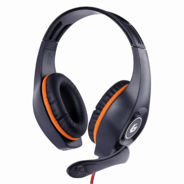 Fejhallgató Mikrofonnal GEMBIRD GHS-05-O Narancszín Fekete/Narancssárga