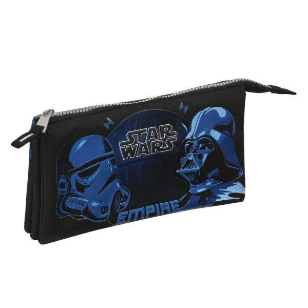Hármas tolltartó Star Wars Digital escape Fekete 22 x 12 x 3 cm