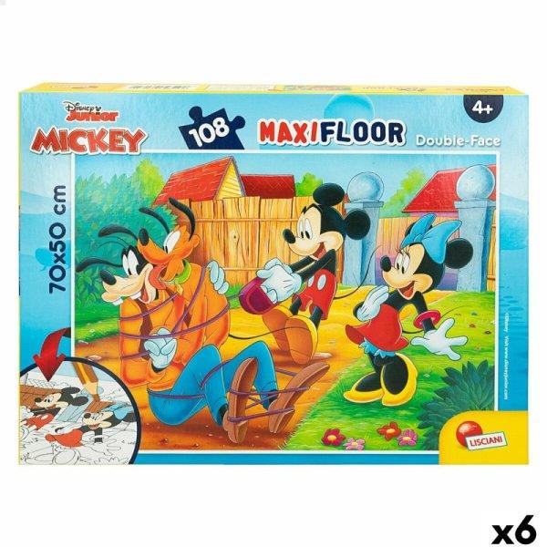 Gyermek Puzzle Mickey Mouse Kétoldalú 108 Darabok 70 x 1,5 x 50 cm (6 egység)