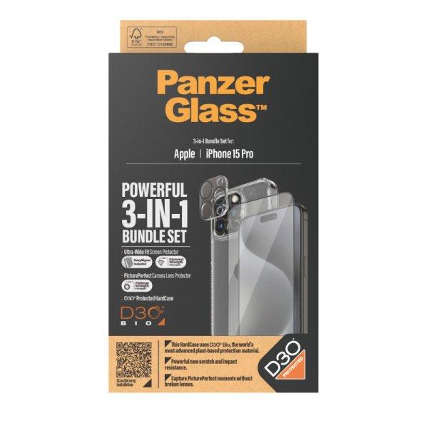 Kijelzővédő Mobiltelefonhoz Panzer Glass B1173+2810 Apple iPhone 15 Pro