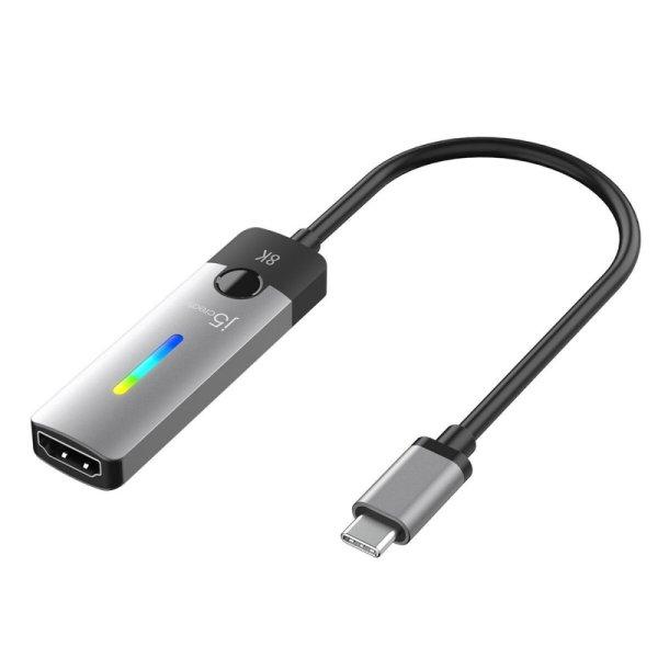 USB-C–HDMI Adapter j5create JCA157-N Fekete Szürke 10 cm