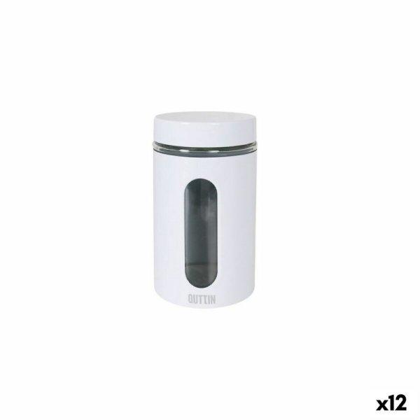 Korsó Quttin Fehér Üveg Acél 1 L 10 x 10 x 17,5 cm (12 egység)