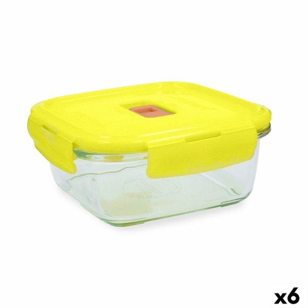 Hermetikus ebéddoboz Luminarc Pure Box Holy Sárga Üveg Négyzetben 1,22 L (6
egység)