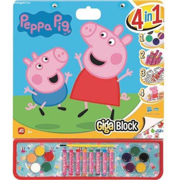 Színezhető rajzok Peppa Pig Matricák 4 az 1-ben