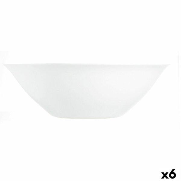 Salátás Tál Luminarc Carine Fehér Üveg (Ø 27 cm) (6 egység)