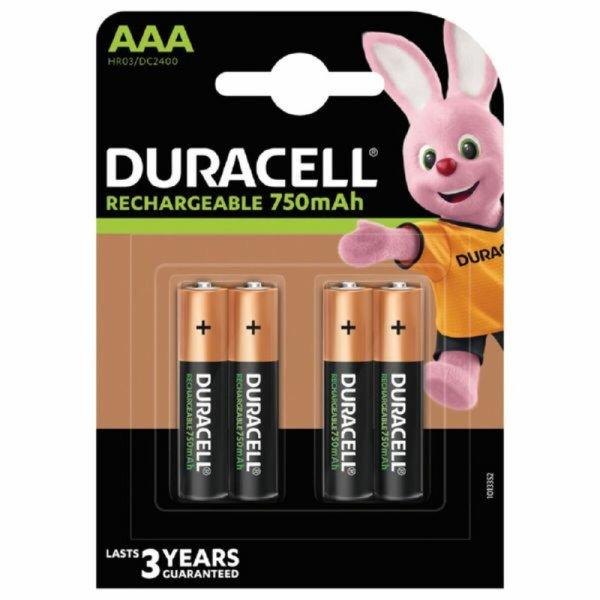 Újratölthető akkumulátorok DURACELL AAA LR3 4UD (10 egység)