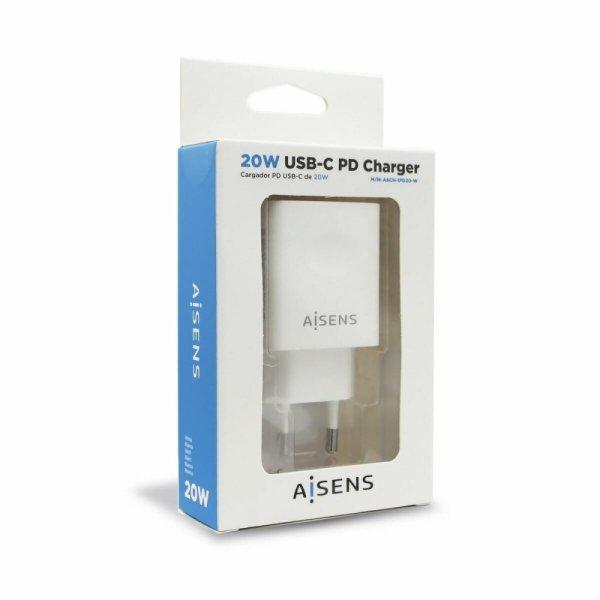 Fali töltő Aisens ASCH-1PD20-W Fehér USB-C