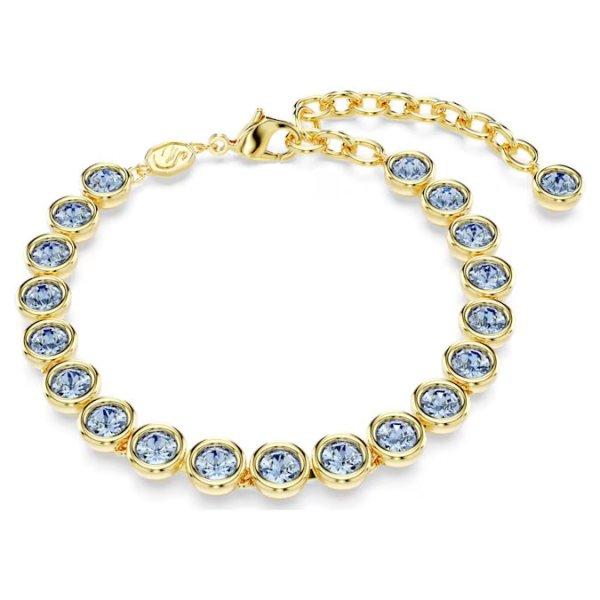Swarovski Stílusos aranyozott karkötő kék
kristályokkal Imber Tennis 5688419 20 cm