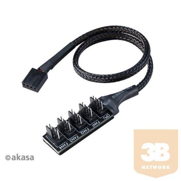 KAB Akasa - Flexa FP5 - 4pin Molex - 5x 4pin PWM ventilátor kábel - 45cm -
AK-CBFA08-30BK