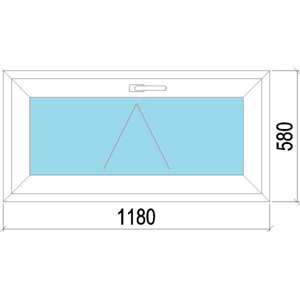 120x60 műanyag ablak, egyszárnyú, bukó
