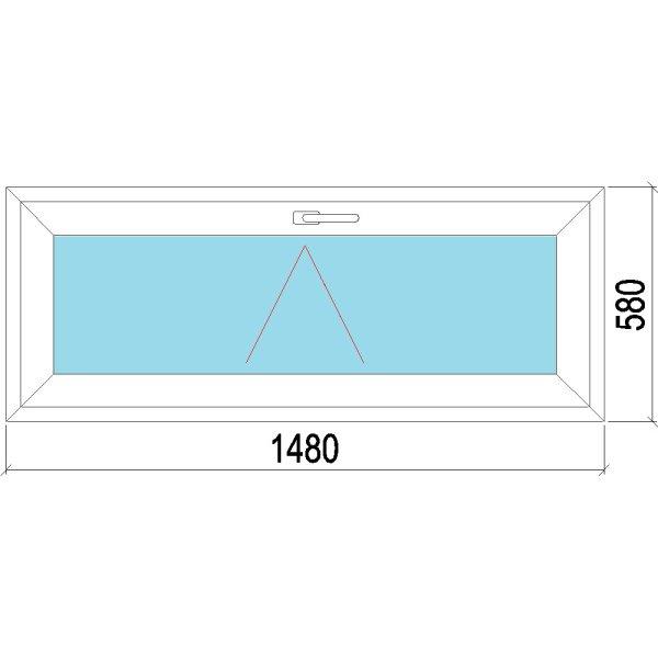 150x60 műanyag ablak, egyszárnyú, bukó