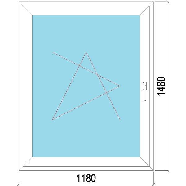 120x150 műanyag ablak, egyszárnyú, bukó/nyíló