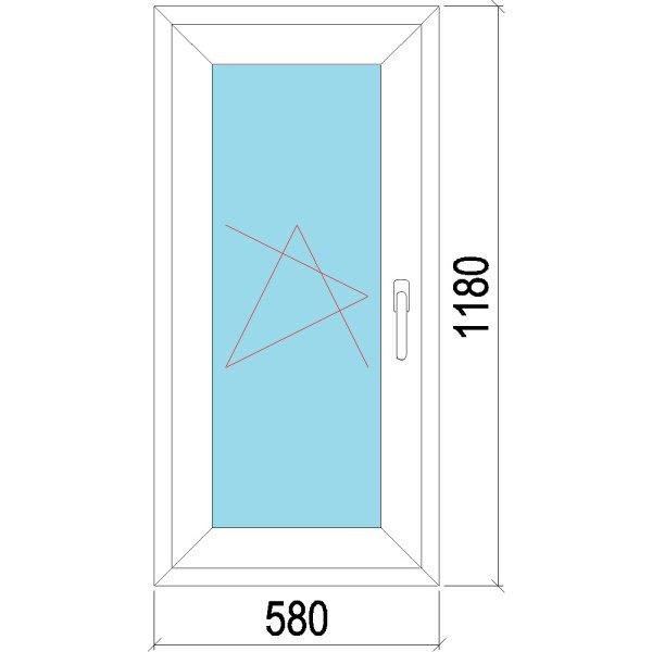60x120 műanyag ablak, egyszárnyú, bukó/nyíló