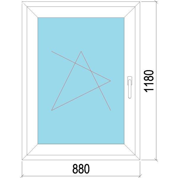 90x120 műanyag ablak, egyszárnyú, bukó/nyíló