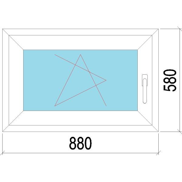 90x60 műanyag ablak, egyszárnyú, bukó/nyíló
