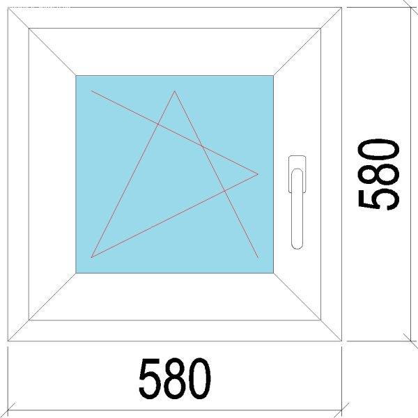 60x60 műanyag ablak, egyszárnyú, bukó/nyíló, 3 réteg Decco 83