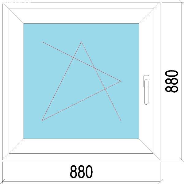 90x90 műanyag ablak, egyszárnyú, bukó/nyíló, 3 réteg Decco 83