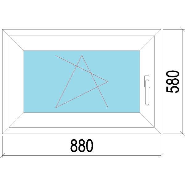 90x60 műanyag ablak, egyszárnyú, bukó/nyíló, 3 réteg Decco 83