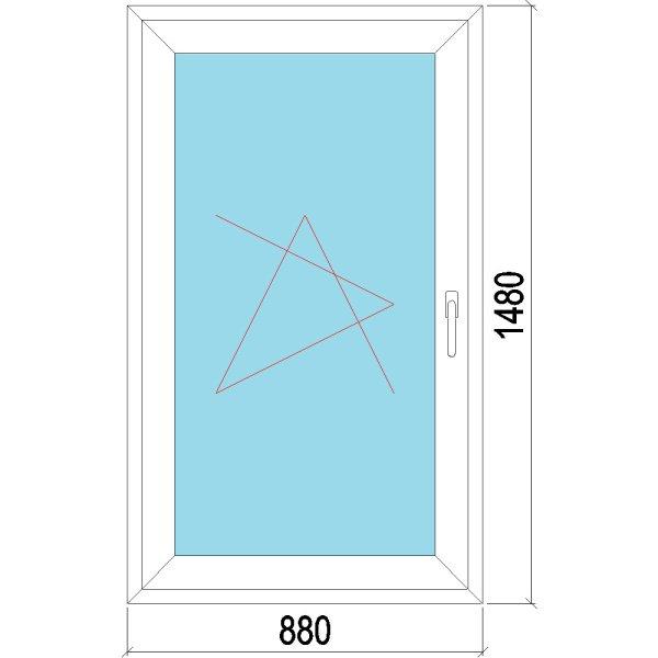 90x150 műanyag ablak, egyszárnyú, bukó/nyíló, 3 réteg Decco 83