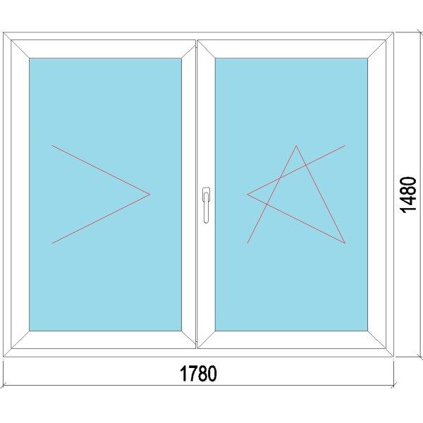 180x150 műanyag ablak, kétszárnyú, váltószárnyas, nyíló-bukó/nyíló,
3 réteg Decco 83